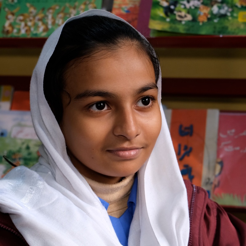 Mehreen Hashim, 12, attends the afternoon school program for girls at the Government Girl Primary School Nishtar Colony, Lahore, Pakistan.