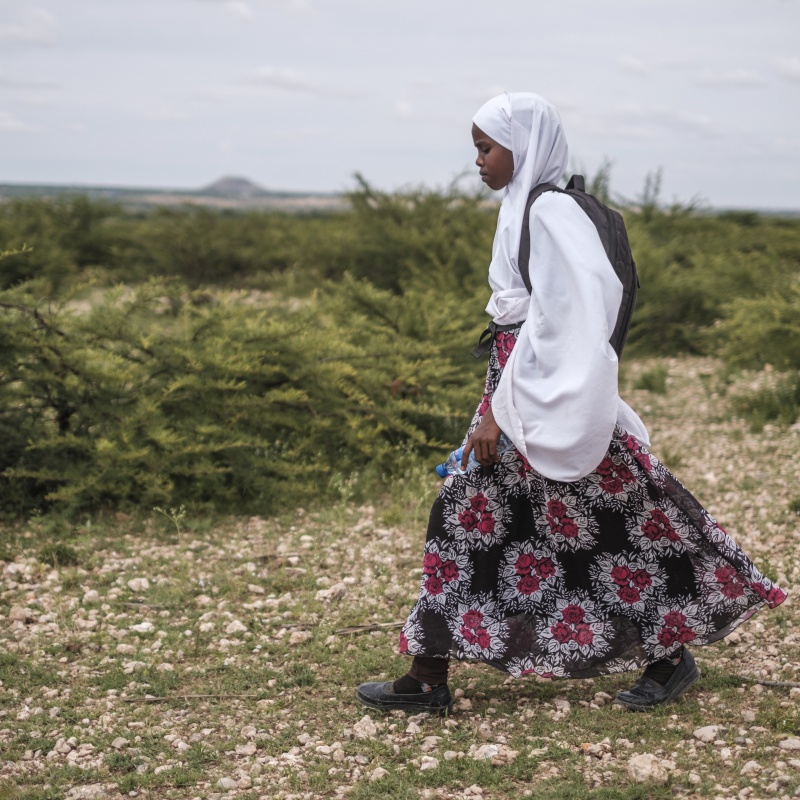  In Somaliland, consecutive failed rainy seasons have led to high numbers of people being on the move in search of food and water—with increased numbers of children out of school. Credit: GPE/AP