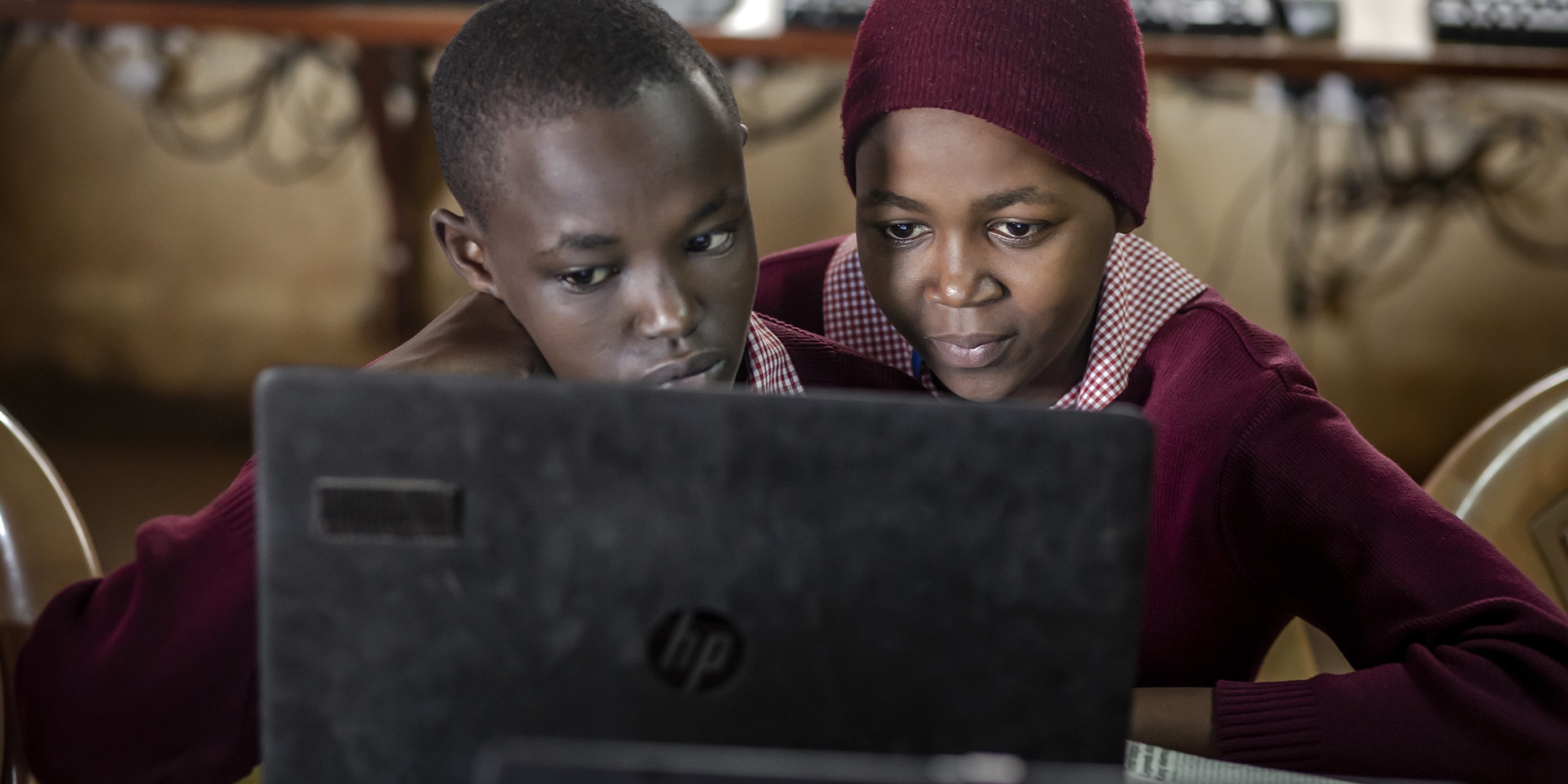 Students from Class 8 study in the computer lab at Marble Quarry Primary School in Kajiado Central, on July 19, 2022, on the outskirts of Nairobi, Kenya.